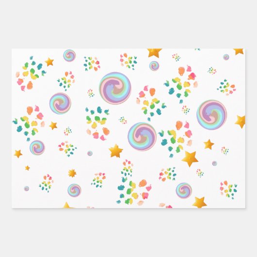 Modern Wrapping Paper Flat Sheet Set of 3 (Voorkant 3)