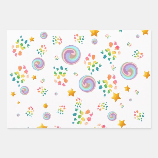 Modern Wrapping Paper Flat Sheet Set of 3 (Voorkant 2)