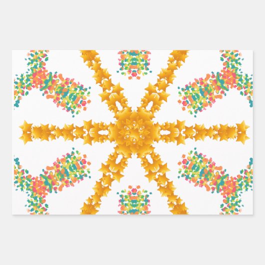 Modern Wrapping Paper Flat Sheet Set of 3 (Voorkant 3)