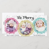 Modern Wrearies zijn Merry Three White Feestdagenkaart (Voorkant / Achterkant)