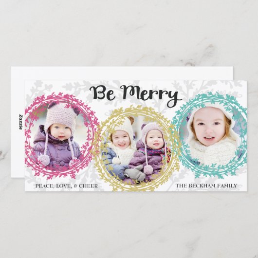 Modern Wrearies zijn Merry Three White Feestdagenkaart (Voorkant / Achterkant)