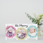 Modern Wrearies zijn Merry Three White Feestdagenkaart (Staand voorkant)