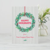 Modern Wreate Corporate Holiday Card Feestdagenkaart (Staand voorkant)