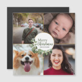 Modern Wreate Photo Holiday Green Merry Kerstmis (Voorkant / Achterkant)