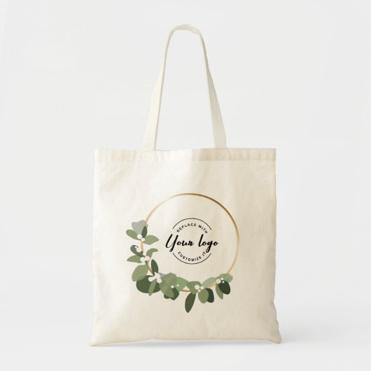 Modern Wreater Uw logo hier Aangepaste feestdag Tote Bag (Voorkant)