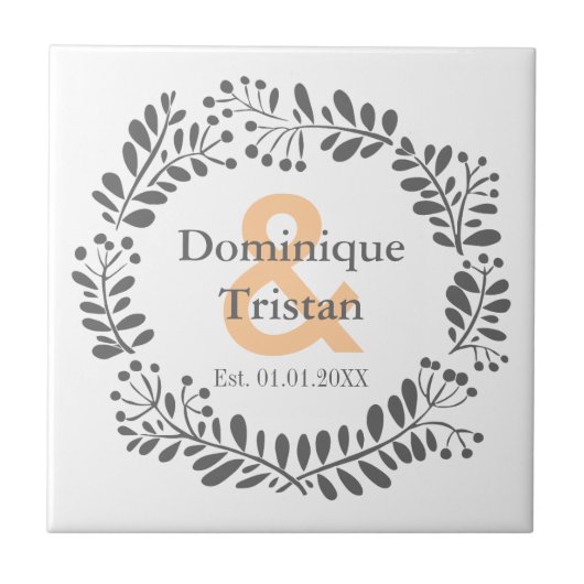 Modern Wreater Zijne en haar bruiloft keramische t Tegeltje (Voorkant)