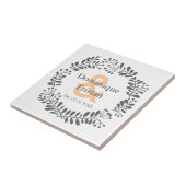 Modern Wreater Zijne en haar bruiloft keramische t Tegeltje (Zijkant)
