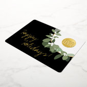 Modern Wreath Company Logo Black Real Gold Folie Feestdagenkaart (Gedraaid)