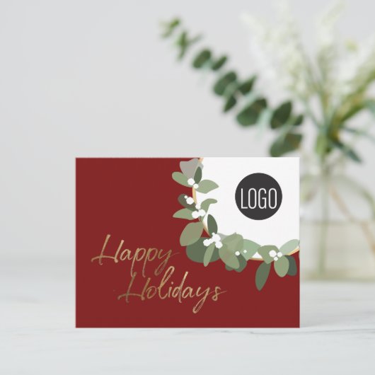 Modern Wreath Company logo Prettige feestdagen (Staand voorkant)