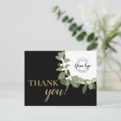 Modern Wreath custom logo Business Bedankt Feestdagenkaart (Staand voorkant)