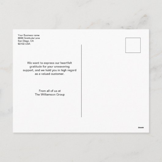 Modern Wreath custom logo Business Bedankt Feestdagenkaart (Achterkant)