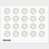 Modern Wreath en script | Vrolijk kerstfeest Ronde Sticker (Vel)