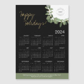 Modern Wreath Gold zwart Uw Logo 2024 Kalender (Voorkant)