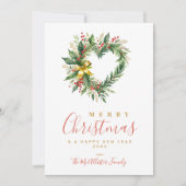 Modern Wreath Heart-Shape Merry Christmas Photo (Voorkant)