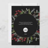 Modern Wreath Holly Corporate met logo Feestdagenkaart (Achterkant)
