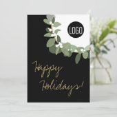 Modern Wreath Logo niet-denominationaal Happy Feestdagenkaart (Staand voorkant)