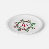 Modern Wreath Monogram Papieren Bordje (Gekanteld)