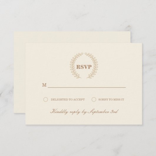 Modern Wreath RSVP (Voorkant / Achterkant)