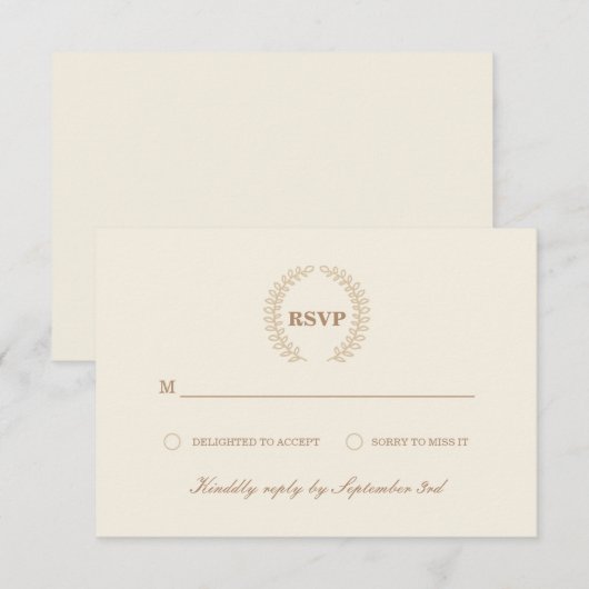 Modern Wreath RSVP Kaartje (Voorkant / Achterkant)