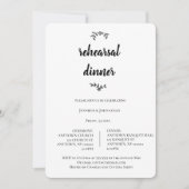 Modern Wreath Script repetitie diner uitnodigingen (Voorkant)