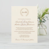 Modern Wreath Wedding Invitation Kaart (Staand voorkant)