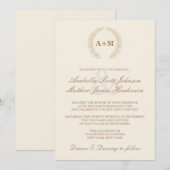 Modern Wreath Wedding Invitation Kaart (Voorkant / Achterkant)