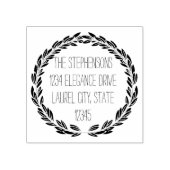 Modern Wreath Wedding of Circle Address Rubberstempel (Afrduk)