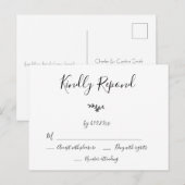 Modern Wreath Wedding RSVP Kaarten (Voorkant / Achterkant)