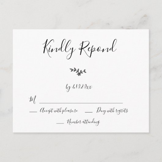 Modern Wreath Wedding RSVP Kaarten (Voorkant)
