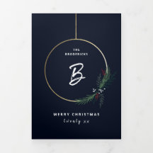 Modern Wreats Script Holiday Kerstmis