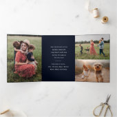 Modern Wreats Script Holiday Kerstmis Drieluik Kaart (Binnen)