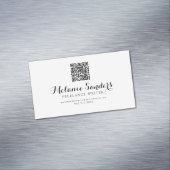 MODERN WRITER B&W VOEG QR CODE Visitekaartje magne Magnetisch Visitekaartje (Voorbeeld)