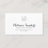 MODERN WRITER B&W VOEG QR CODE-Visitekaartje TOE Visitekaartje (Voorkant)