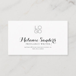 MODERN WRITER B&W VOEG QR CODE-Visitekaartje TOE Visitekaartje