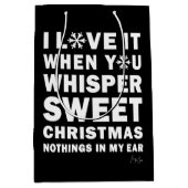 Modern Xmas Black & White Gift Bag | Sweet Xmas Medium Cadeauzakje (Voorkant)