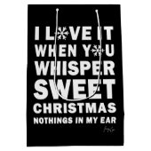 Modern Xmas Black & White Gift Bag | Sweet Xmas Medium Cadeauzakje (Achterkant)