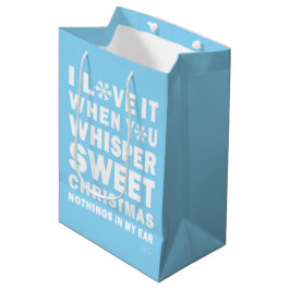 Modern Xmas Blue & White Gift Bag | Sweet Xmas Medium Cadeauzakje