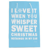Modern Xmas Blue & White Gift Bag | Sweet Xmas Medium Cadeauzakje (Voorkant)