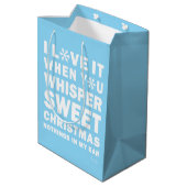 Modern Xmas Blue & White Gift Bag | Sweet Xmas Medium Cadeauzakje (Achterkant Gekanteld)