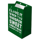 Modern Xmas Dark Green-White Gift Bag | Sweet Xmas Medium Cadeauzakje (Achterkant Gekanteld)