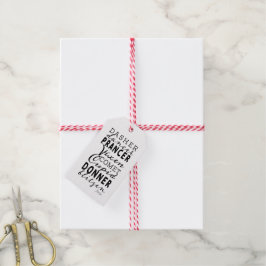 Modern Xmas Gift Tag | Santa's Reindeer Typography Cadeaulabel