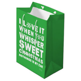 Modern Xmas Green & White Gift Bag | Sweet Xmas Medium Cadeauzakje