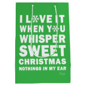 Modern Xmas Green & White Gift Bag | Sweet Xmas Medium Cadeauzakje (Achterkant)