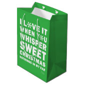 Modern Xmas Green & White Gift Bag | Sweet Xmas Medium Cadeauzakje (Achterkant Gekanteld)