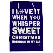 Modern Xmas Navy & White Gift Bag | Sweet Xmas Medium Cadeauzakje (Voorkant)