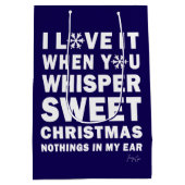 Modern Xmas Navy & White Gift Bag | Sweet Xmas Medium Cadeauzakje (Achterkant)