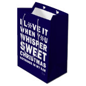 Modern Xmas Navy & White Gift Bag | Sweet Xmas Medium Cadeauzakje (Achterkant Gekanteld)
