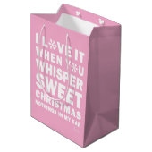 Modern Xmas Pink & White Gift Bag | Sweet Xmas Medium Cadeauzakje (Achterkant Gekanteld)