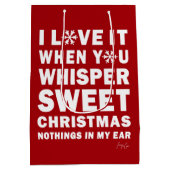 Modern Xmas Red & White Gift Bag | Sweet Xmas Medium Cadeauzakje (Achterkant)