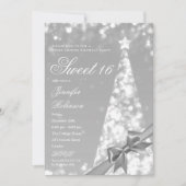 Modern Xmas Tree Ribbon Sweet 16 Birthday Party Kaart (Voorkant)